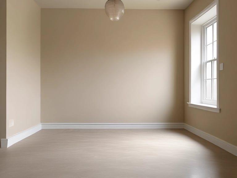 Smooth polished concrete floor with subtle marbling in a contemporary kitchen.