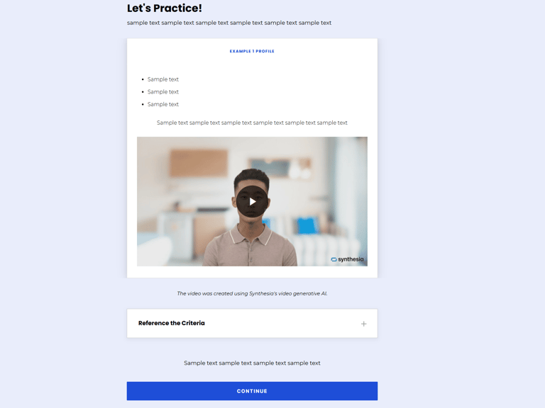 Sample 2 with AI video practice