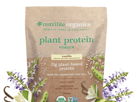 a bag of plant protein protein powder