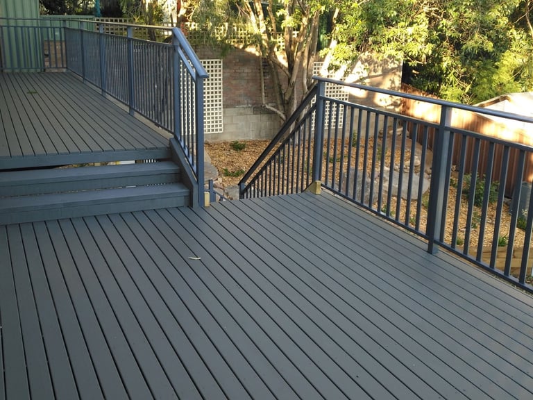 Treated Pine deck painted