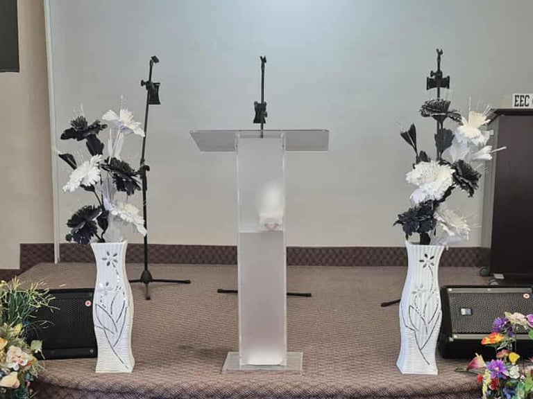 This is the church pulpit at EEC Maranatha, a french speaking church