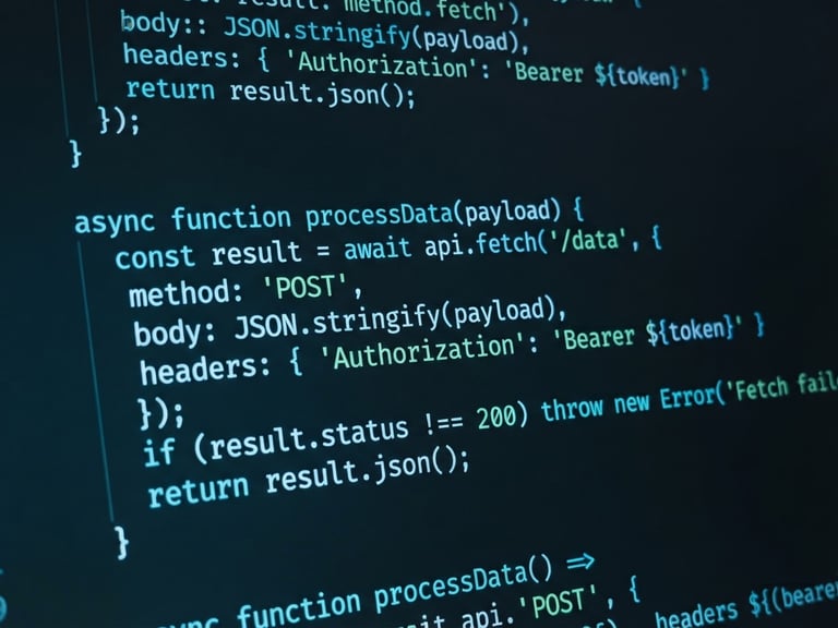 Macro close-up of a high-resolution terminal running clean code, cool cyan lighting, sharp focus, dark-mode technical photography