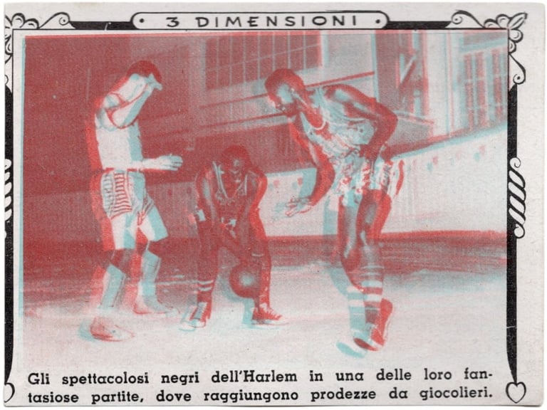 1953 Lampo Sport Magico 3 Dimensioni Harlem Globetrotters Basketball Card