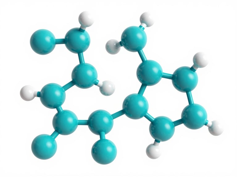 Abstract geometric 3D render of molecular structures in medical teal and white, crisp highlights, clinical minimalism