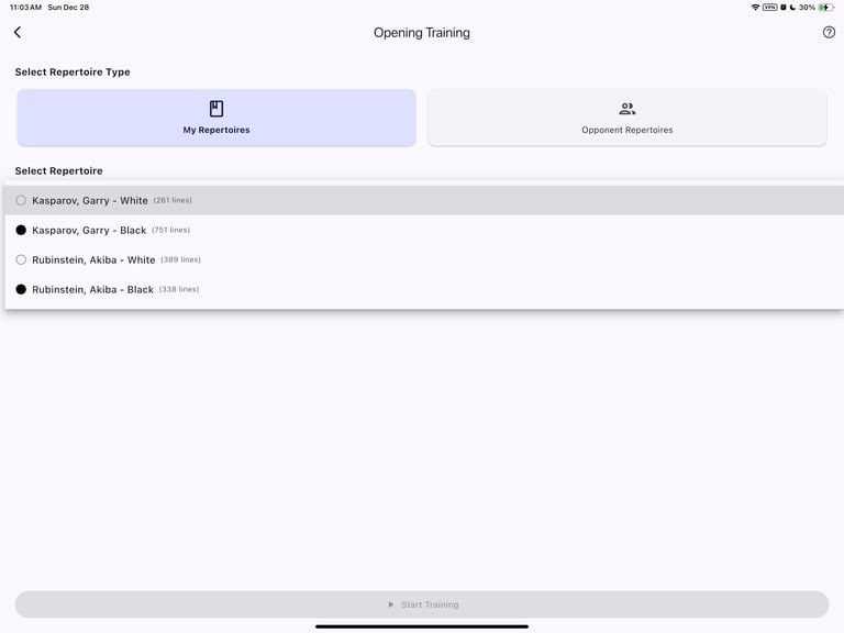 how to select a chess opening repertoire