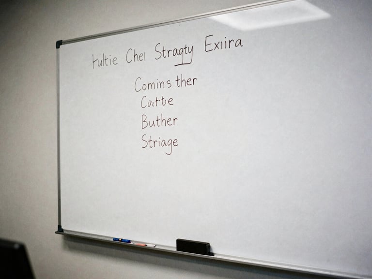 Tight candid crop of a physical strategy whiteboard in a London office, high contrast desaturated tones, overcast daylight, sharp focus, 35mm film.