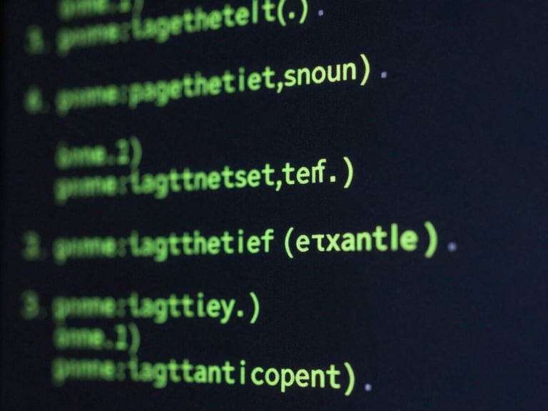Macro close-up of clean code and email server configuration logs on a dark screen, neon green syntax highlighting, dark glass texture, 35mm.