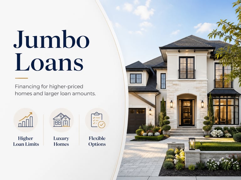 Modern luxury estate showcasing jumbo loans for high-priced home financing options.
