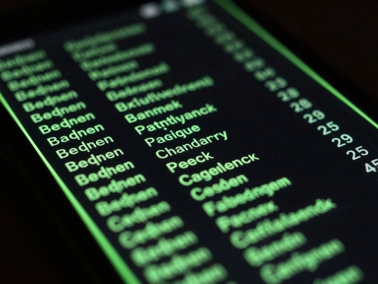 Macro close-up of an Android screen displaying a custom system widget with glowing green neon borders and sharp monospaced telemetry data, moody low-key studio lighting, 35mm