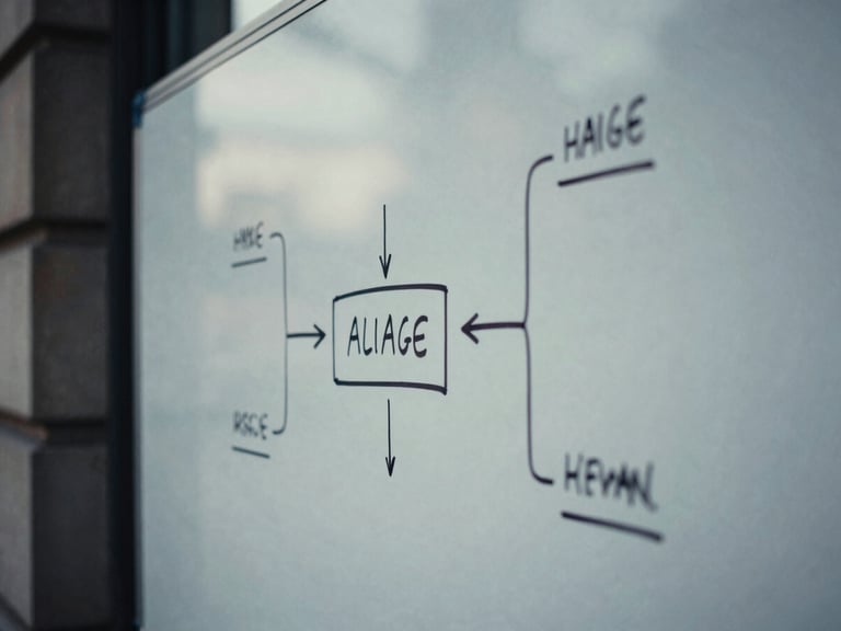 Tight macro crop of a physical whiteboard with hand-drawn attribution flowcharts, deep shadows, cool overcast London daylight, desaturated tones, 35mm film grain