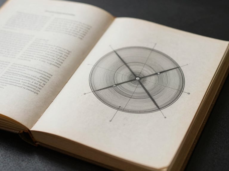 An open antique book showing detailed scientific diagrams of optical illusions, soft natural light, dark background