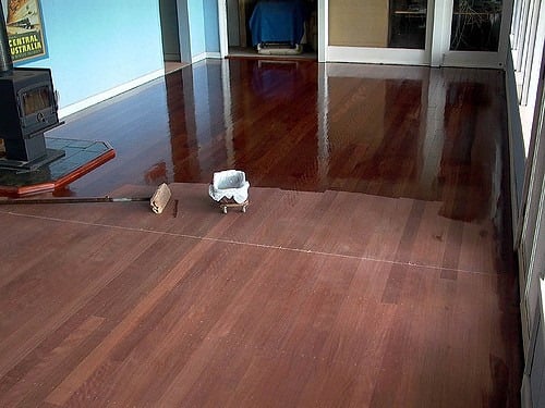 Hardwood refinishing project