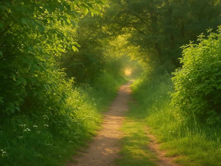 una strada sterrata con un percorso che conduce attraverso gli alberi: crescita personale.
