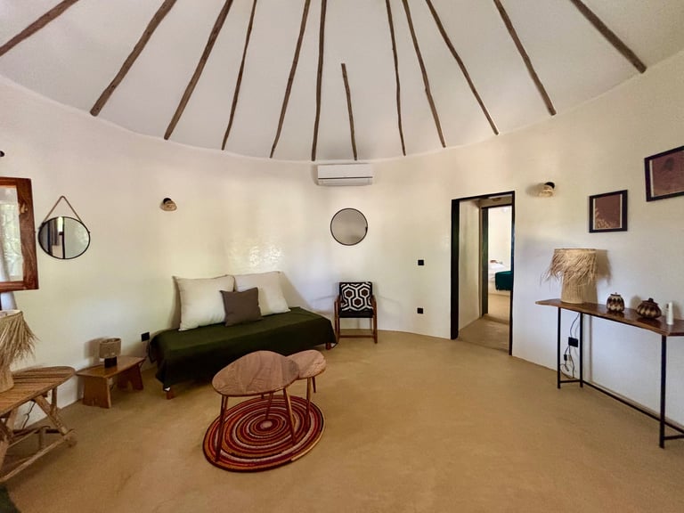 Suite junior du boutique hôtel Maison Fimela situé dans le Sine Saloum