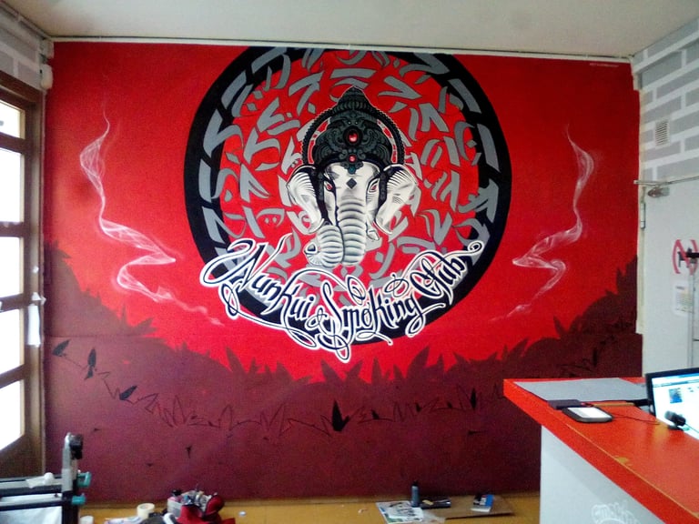 mural aerográfo nunkui graffiti