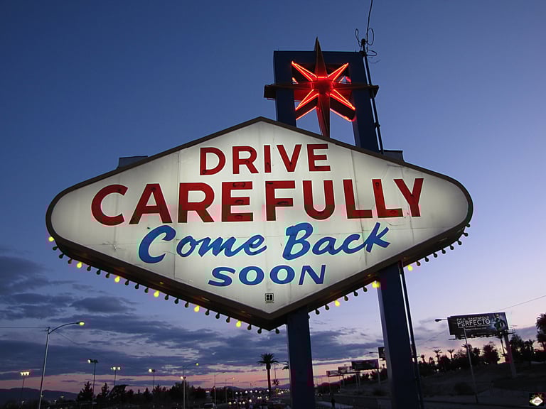 The back of the Welcome to Fabulous Las Vegas sign
