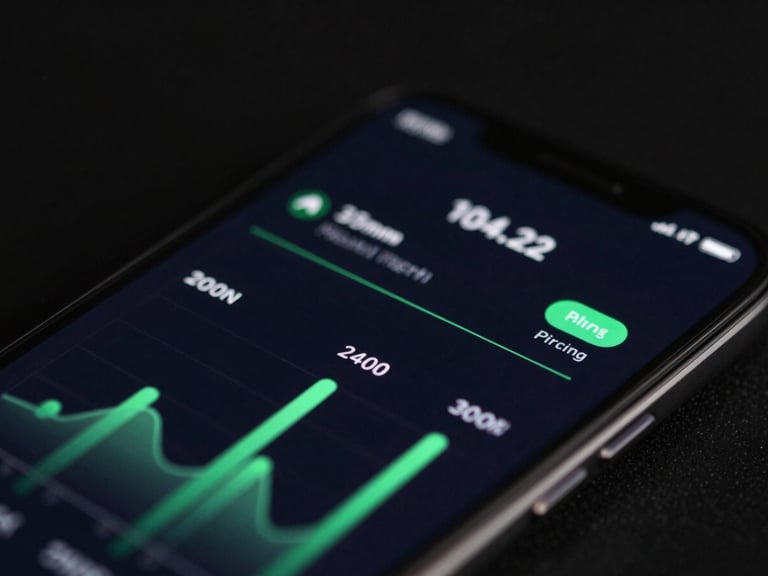 Extreme close-up of a high-end Android smartphone screen displaying performance metrics and a smooth animation, low-key studio lighting, subtle electric-green UI elements.