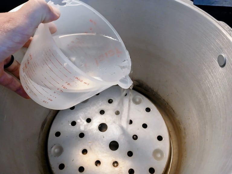 adding water to a pressure cooker