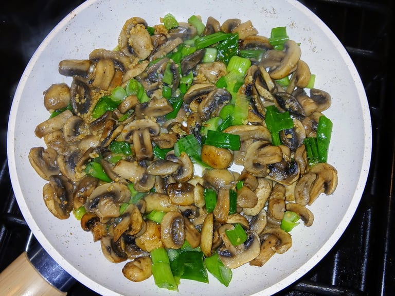 sautéed mushrooms and green onions 