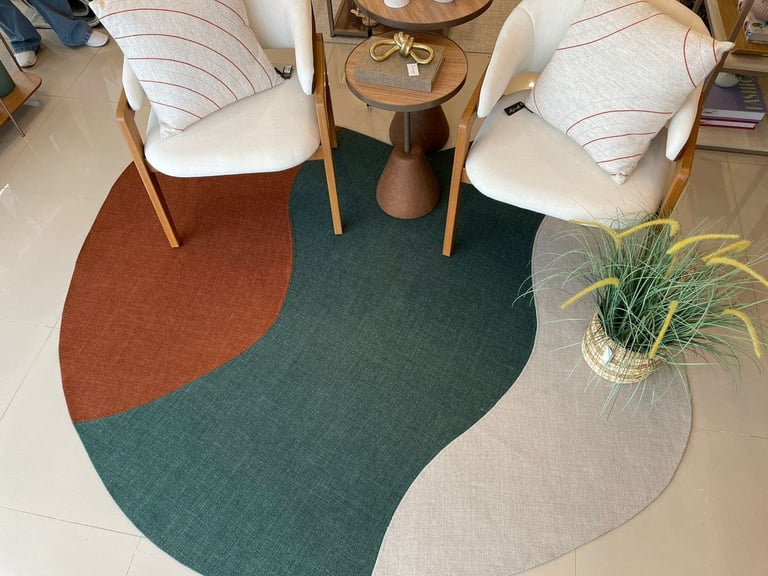 tapete sob medida em formato organico