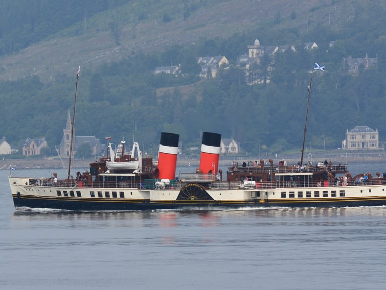 The Waverley Paddle Steamer from the window at Gourock Let