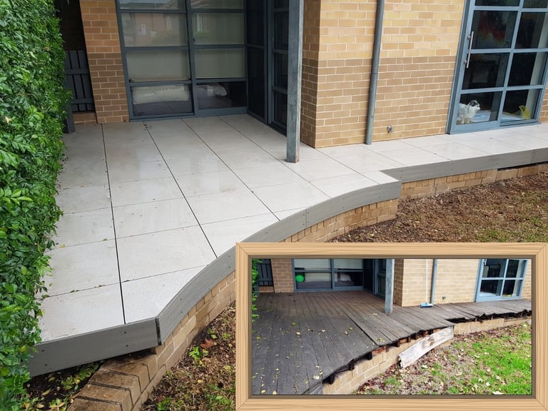 Replacing a timber deck with tile