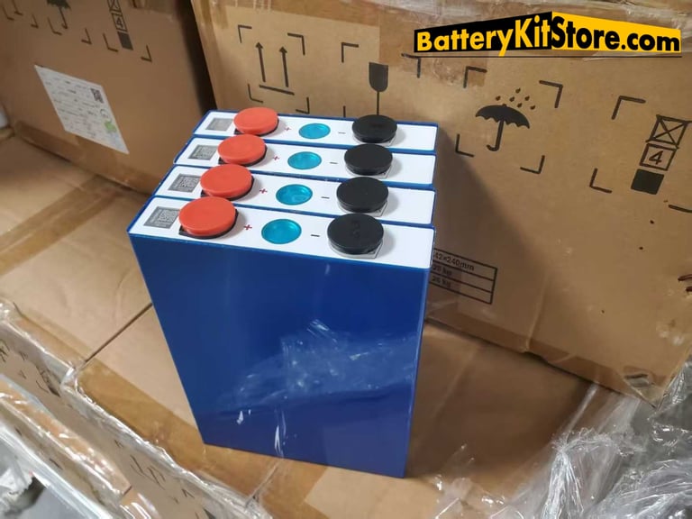 detail of prismatic LiFePO4 battery cells