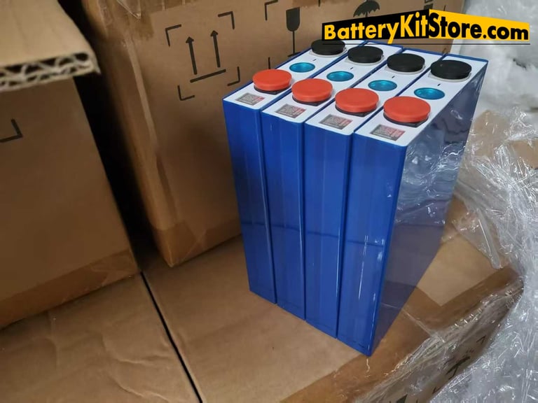 detail of prismatic LiFePO4 battery cells