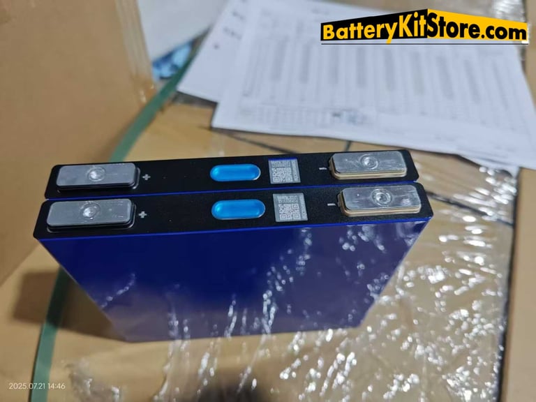 detail of prismatic LiFePO4 battery cells