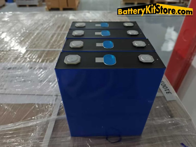 detail of prismatic LiFePO4 battery cells