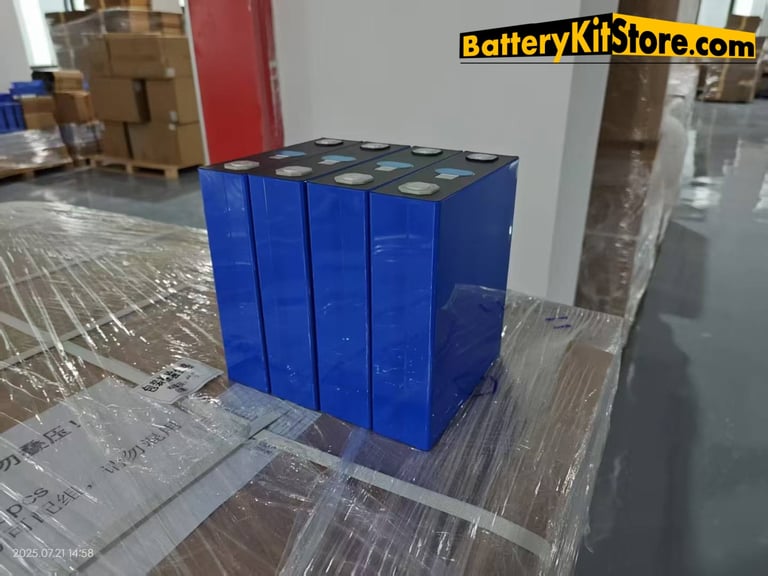 detail of prismatic LiFePO4 battery cells