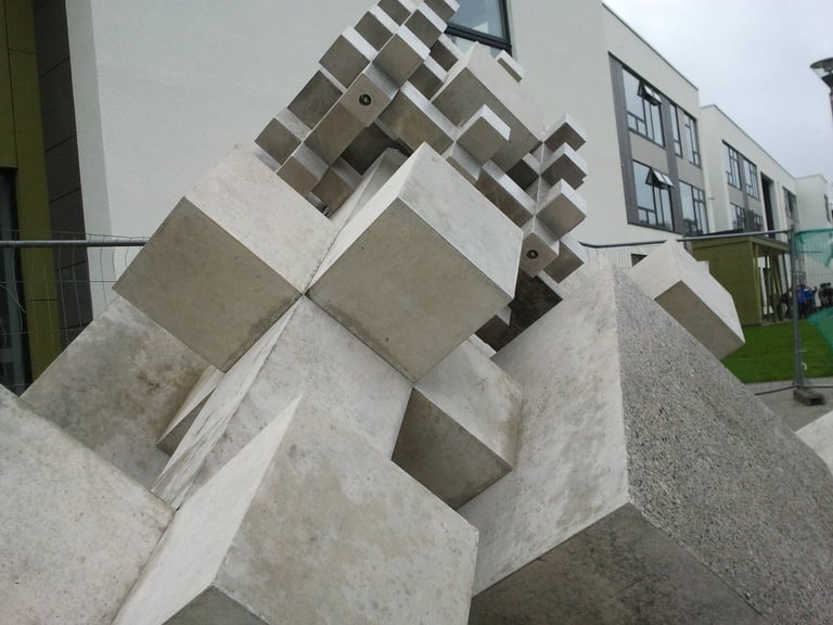 "Menger Pyramid" 2011 Coláiste Choilm, Tullamore, Co Offaly. Manufactured & Installed by: Uniqrete