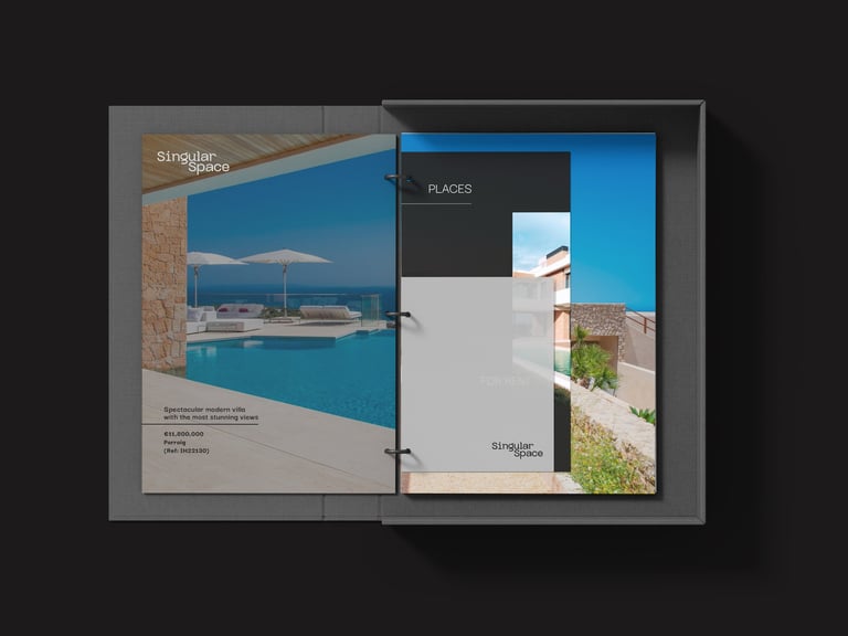 Diseño de material colateral Singular Space