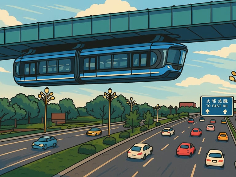 a train car is going over a bridge