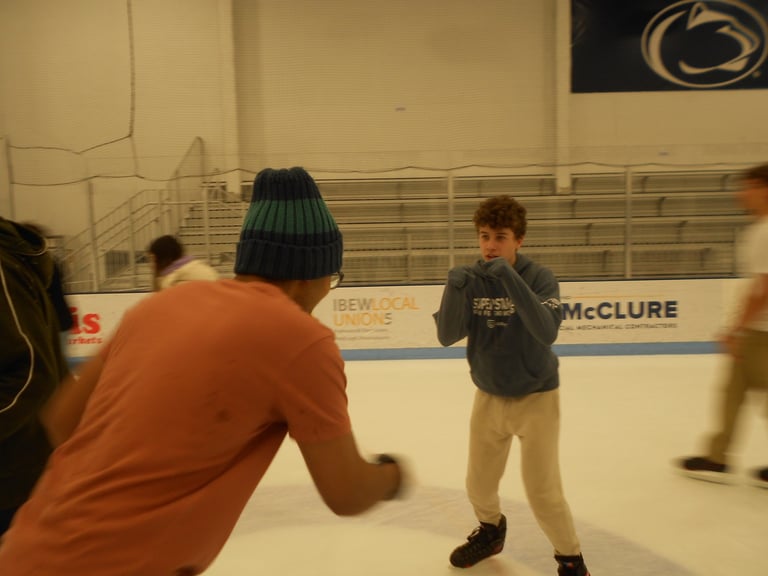 Penn State University students and IEEE members ice skating social
