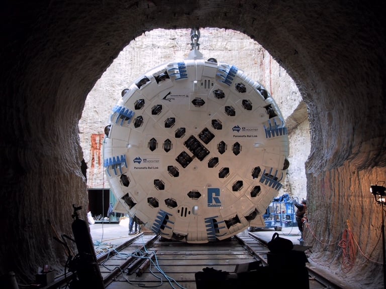 TBM1 during assembly on PRL Epping to Chatswood, Sydney
