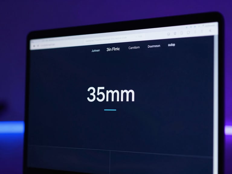 Close-up of a sleek, minimalist dental clinic website interface on a glowing screen, reflecting electric blue light, ultra-modern high-contrast aesthetic, 35mm