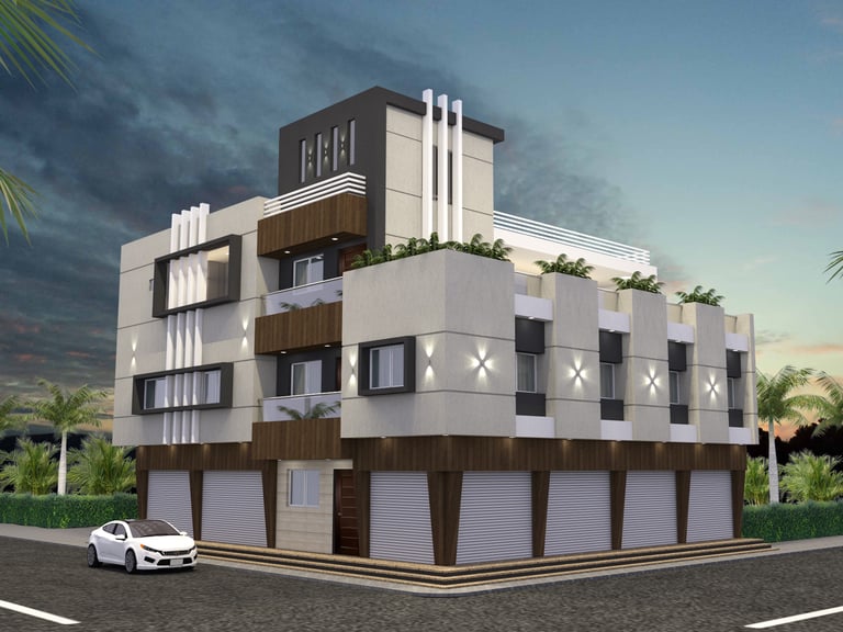 Retail space construction in Indore by Bhavans Civiltech LLP