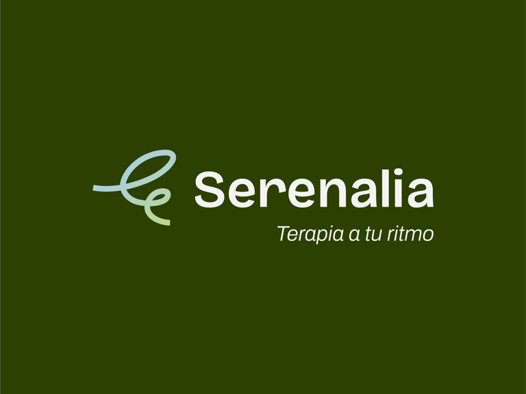 Representación gráfica del logotipo de Serenalia, una clínica de psicoterapia, destacando su identidad visual.