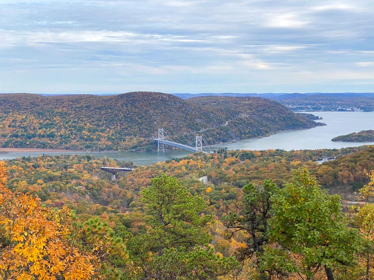 Bear Mountain Bridge from the summit of Popolopen Torne