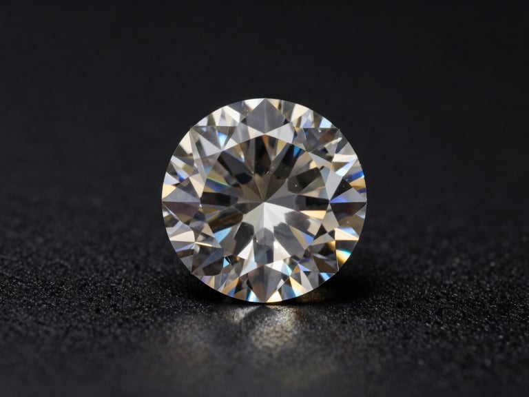 Macro shot of a flawless investment-grade diamond under a jeweler's loupe, dramatic side-lighting, deep shadows, dark obsidian background