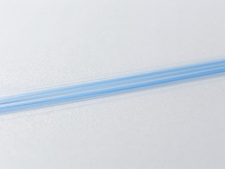 Abstract image of static charge dissipating from a surface, represented by subtle blue lines on a sterile gray background, clinical lighting