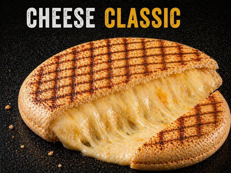 A Cheese Classic grilled sandwich with melted gooey cheese and toasted grill marks TOASTIS