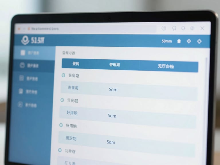 Clean digital interface of a prescription management system, focus on efficiency, cool blue tones, professional editorial style, 50mm lens, shallow depth of field