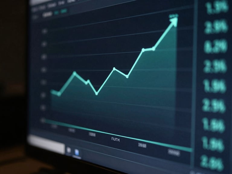 A technical performance chart showing high speed scores on a dark screen, subtle teal accent lines, moody workspace lighting