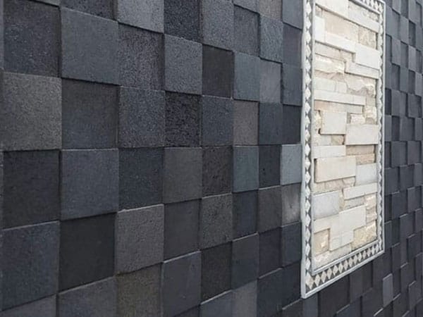 Black lava stone tiles