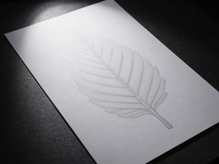 Detalhe de uma folha de papel vegetal translúcido sobre uma mesa escura, com um projeto de engenharia sutilmente visível por baixo, luz direcional, low-key, industrial product photography.