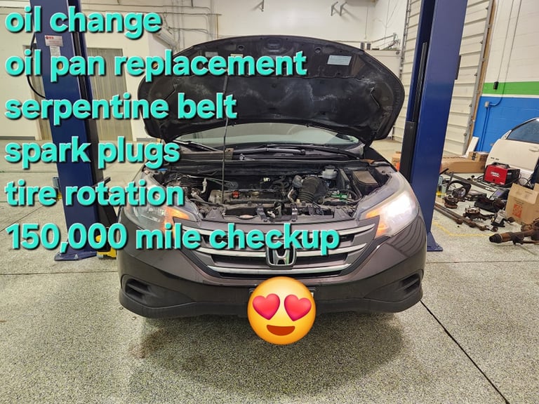 Honda oil change, oil pan replacement, serpentine belt replacement at Winston's Complete Auto Care in Cuyahoga Falls, Ohio