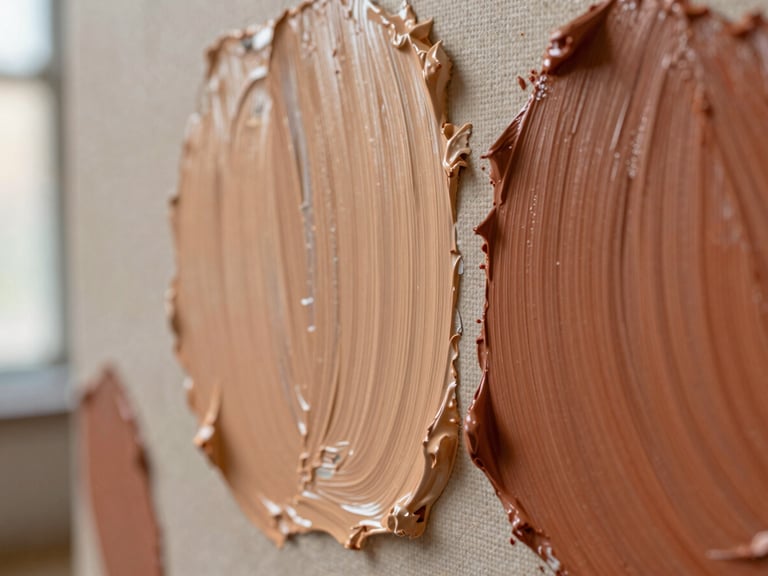 Extreme close-up macro detail of thick oil paint layers and raw canvas texture, heavy impasto brushstrokes, warm ochre and terracotta pigments, soft side light.
