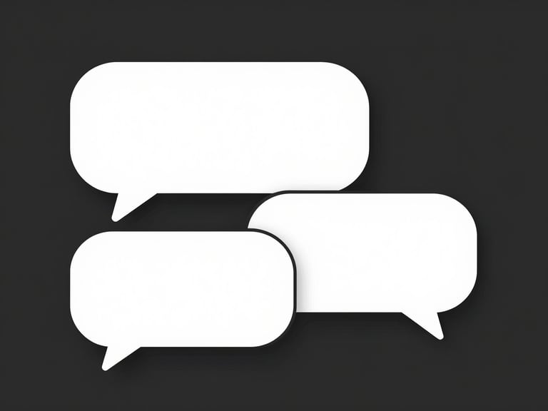 Minimalist vector illustration of two stylized speech bubbles, one with subtle AI-like patterns, indicating intelligent, natural language interaction. Flat geometric design, stark white and charcoal, sharp vector lines, high-tech abstract workflow.